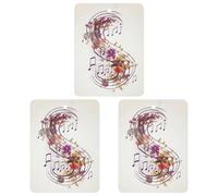 Ambientador de coche con notas musicales, 3 unidades, diseño floral, tarjetas perfumadas, lindas tarjetas aromáticas blancas de larga duración, para mujeres y hombres, ambientador natural con cordón