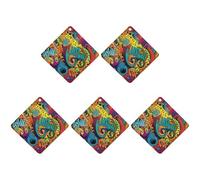 Ambientador de coche con patrón colorido para colgar, 5 paquetes de hojas colgantes perfumadas para automóvil, hogar, decoración interior de automóvil, rombos, estilo blanco