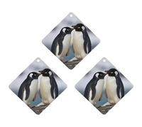 Ambientador de coche con texto en inglés "I Love Penguins", tarjetas perfumadas, lindas tarjetas aromáticas negras de larga duración, para mujeres y hombres, ambientador natural con cordón para