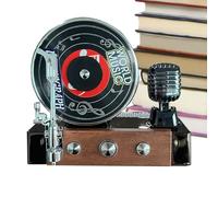 Ambientador de coche con tocadiscos, difusor de retro alimentado por energía solar, 9.94 x 3.74 x 3.15 pulgadas, creativo tablero de instrumentos de aromaterapia, diseño vintage para uso