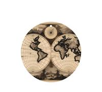 Ambientador de coche de 6 piezas con diseño de mapa del viejo mundo vintage de forma redonda WZYWHJ