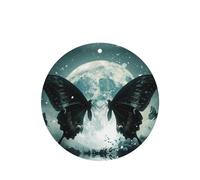 Ambientador de coche de 6 piezas con diseño de mariposa negra grande de WZYWHJ con forma redonda