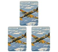 Ambientador de coche de avión de la Segunda Guerra Mundial, 3 unidades, tarjetas perfumadas, lindas tarjetas aromáticas negras de larga duración, aromas de autos nuevos para mujeres y hombres