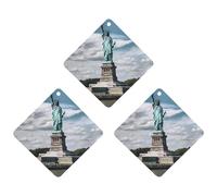 Ambientador de coche de Estatua de la Libertad en Nueva York, 3 unidades, tarjetas perfumadas, lindas tarjetas perfumadas, color gris, aromas de autos nuevos de larga duración, para mujeres y hombres