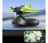 Ambientador de coche de hélice giratoria con energía solar, difusor estilo avión de combate con tabletas de aroma de extracto de plantas, adorno de decoración interior de ABS para tablero de