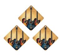 Ambientador de coche de la colección de guitarra, tarjetas perfumadas colgantes, lindos ambientadores blancos de larga duración, aromas de autos nuevos para mujeres y hombres, ambientador natural con