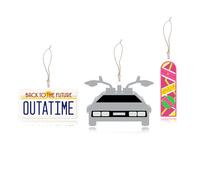 Ambientador de coche de Regreso al Futuro | Accesorios para coche DeLorean | Adorno de Navidad DeLorean | Ambientador de coche DeLorean DMC-12 | Juego de 3 | Producto oficial | Paquete de 2