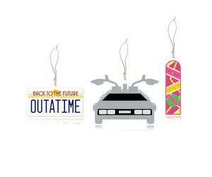 Ambientador de coche de Regreso al Futuro | Accesorios para coche DeLorean | Adorno de Navidad DeLorean | Ambientador de coche DeLorean DMC-12 | Juego de 3 | Producto oficial | Paquete de 2