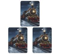 Ambientador de coche de tren de Navidad, 3 unidades, tarjetas perfumadas, lindas tarjetas aromáticas negras de larga duración, aromas de coches nuevos para mujeres y hombres, ambientador natural con