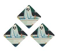 Ambientador de coche divertido fantasma en la bañera, 3 unidades, tarjetas perfumadas colgantes, lindos ambientadores grises de larga duración, aromas de autos nuevos para mujeres y hombres