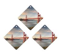 Ambientador de coche Golden Gate Bridge para colgar, tarjetas perfumadas, lindos ambientadores grises de larga duración, aromas de autos nuevos para mujeres y hombres, ambientador natural con cordón