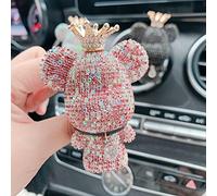 Ambientador de Coche para Decoración de Ventilación, Oso de Diamantes de Imitación Ostentoso, Accesorios para Colgar en el Interior del Coche, Clip de Ventilación para
