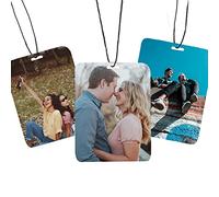 Ambientador de coche personalizado con imagen, ambientador de aromas de coche con foto personalizada de doble cara, ambientadores de olor colgantes para espejo retrovisor de coche