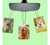 Ambientador de coche personalizado de la foto de tu mascota - Ambientador personalizado para perro y gato con imagen, retrato de perro para colgar en el armario, ambientadores personalizados para cara