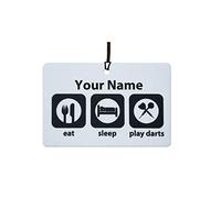 Ambientador De Coche Personalizado Eat Sleep Play Darts