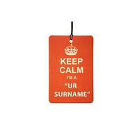 Ambientador De Coche Personalizado Keep Calm I'm A Your Surname