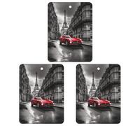 Ambientador de coche rojo de la ciudad, 3 unidades, para colgar tarjetas perfumadas, bonitos ambientadores de coche blancos de larga duración para mujeres y hombres, ambientador de aire natural con
