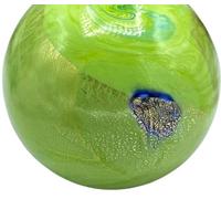 Ambientador de cristal de Murano con hoja de oro (verde hierba)
