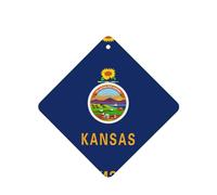 Ambientador de fragancia cuadrado con diseño de bandera del estado de Kansas, 4 unidades, para colgar en la tableta, decoración interior del coche, armario, zapatos, clóset
