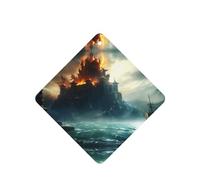 Ambientador de fragancia cuadrado con diseño de ciudad misteriosa en el mar, para colgar en la tableta, decoración interior del coche, armario, zapatos, armario, 4 unidades