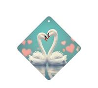 Ambientador de fragancia cuadrado para colgar en el coche, diseño de cisne enamorado, 4 unidades, para decoración interior de coche, armario, zapatos, armario, 4 unidades