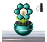 Ambientador de fragancia para coche, difusor de fragancia giratorio con energía solar, diseño de flores, letrero de riqueza, rotación de 360 grados, accesorios de decoración de para decoración