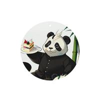 Ambientador de fragancia para colgar en el coche, diseño de Pandas de padre e hijo, forma redonda, para colgar en la tableta, decoración interior del coche, armario, zapatos, armario, 4 unidades