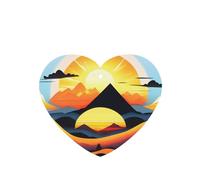 Ambientador de fragancia para colgar en forma de corazón, 4 unidades, diseño de amanecer y montaña, para decoración interior de coche, armario, zapatos, armario, 4 unidades