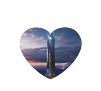 Ambientador de fragancia para colgar en forma de corazón, 4 unidades, diseño de torre del futuro, para coche, para decoración interior de coche, armario, zapatos, armario, 4 unidades