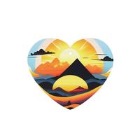 Ambientador de fragancia para colgar en forma de corazón, 6 unidades, diseño de amanecer y montaña, para colgar en el coche, para decoración interior de coche, armario, zapatos, clóset