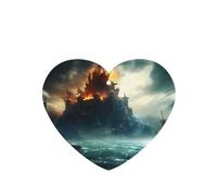 Ambientador de fragancia para colgar en forma de corazón con diseño de ciudad misteriosa en el mar, para colgar en la tableta, decoración interior del coche, armario, zapatos, armario, 4 unidades