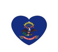 Ambientador de fragancia para colgar en forma de corazón, diseño de bandera del estado de Dakota del Norte, 4 unidades, para decoración interior de coche, armario, zapatos, armario, 4 unidades