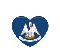 Ambientador de fragancia para colgar en forma de corazón para coche, diseño de bandera del estado de Luisiana, 4 unidades, para decoración interior de coche, armario, zapatos, clóset