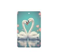 Ambientador de fragancia rectangular con diseño de cisne enamorado para colgar en el coche, para decoración interior de coche, armario, zapatos, armario, 4 unidades