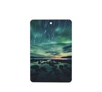Ambientador de fragancia rectangular para colgar en tableta, para decoración interior de coche, armario, zapatos, armario, 4 unidades, diseño de mar bajo la aurora boreal