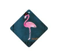 Ambientador de Halloween con diseño de sombrero de bruja de flamenco, 10 piezas, tarjetas colgantes de coche, hojas de ambientador con cuerda para coches y hogar