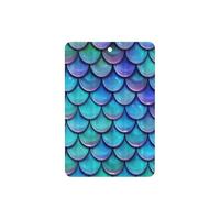 Ambientador de sirena con estampado de escamas de pescado verde azulado, 10 unidades, hojas de ambientador con cuerda para coche y hogar