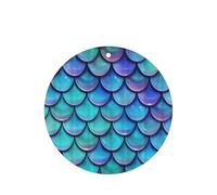 Ambientador de sirena con estampado de escamas de pescado verde azulado, 10 unidades, hojas de ambientador con cuerda para coche y hogar