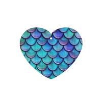 Ambientador de sirena con estampado de escamas de pescado verde azulado, 10 unidades, hojas de ambientador con cuerda para coche y hogar