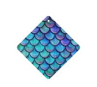 Ambientador de sirena con estampado de escamas de pescado verde azulado, 10 unidades, hojas de ambientador con cuerda para coche y hogar