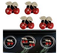 Ambientador de ventilación de coche con diamantes de imitación, 4 piezas, ambientador de clip de perfume, accesorios de coche para mujer, ambientadores de coche, decoración de coche (olor al azar)
