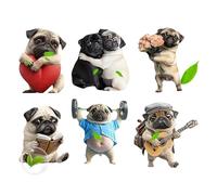 Ambientador de ventilación de coche, difusor de fragancia de perro acrílico 2D, clip decorativo de aroma automático, juego de 6 piezas para sedán, camión, viajes por carretera, viajeros, conducción de