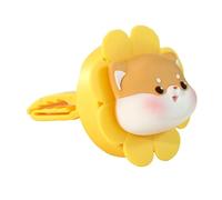 Ambientador de ventilación de la salida del automóvil Lindo diseño de Shiba inu con molino de viento giratorio de flores y ventilador en miniatura incorporado para la decoración (Shiba Inu)