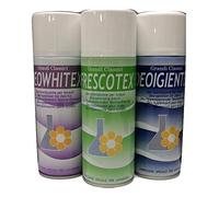 Ambientador Desodorante Espray Desodorante Set de 3 Cantos: Deo Whitex, Igientex, Frescotex el gran clásico Igiensoft (para telas, cortinas, zapatos, coches, etc.) 400 ml