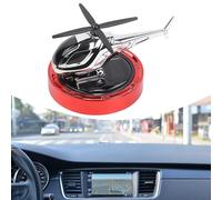 Ambientador difusor de coche con panel solar y adorno giratorio de helicóptero que ofrece un aroma natural continuo y una purificación eficaz del aire (rojo)