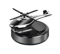 Ambientador difusor de coche con panel solar y mecanismo giratorio, difusor de aroma ABS para coches y superficies interiores, estilo como adorno de avión (colonia negra)