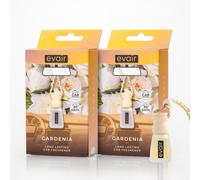 Ambientador Evair Gardenia para coche | Ambientadores colgantes con difusor de madera - Fragancia duradera de aceite esencial - Pack de 2
