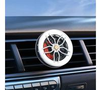 Ambientador giratorio para coche con aroma a mar, clip de ventilación automática de modo dual para decoración de interiores, rojo (plata)