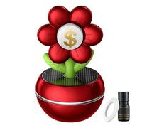Ambientador inteligente para coche, decoración de perfume de coche con energía solar, diseño de flores, rotación de 360 grados, purificador de aire de aromaterapia, signo de riqueza para adultos