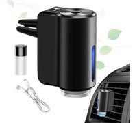 Ambientador Inteligente para Coche, Difusor de Aceite Recargable con Clip para Ventilación, Atomizador Ultrasónico para Interior de Automóvil con 3 Modos de A-roma, Difusor de Aceite Esenc (negro)